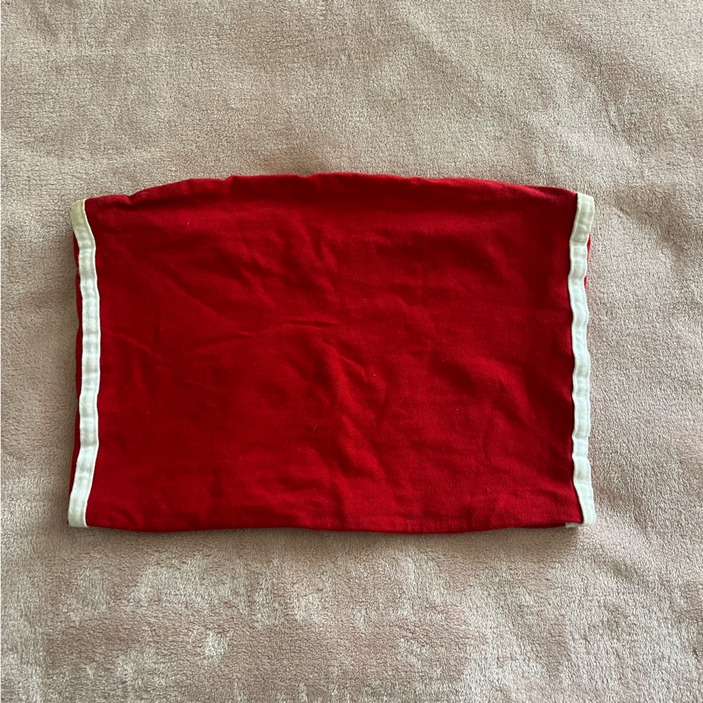 Brandy Melville Red Tube Top with White Edges